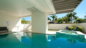 Outdoor pool, a heated pool