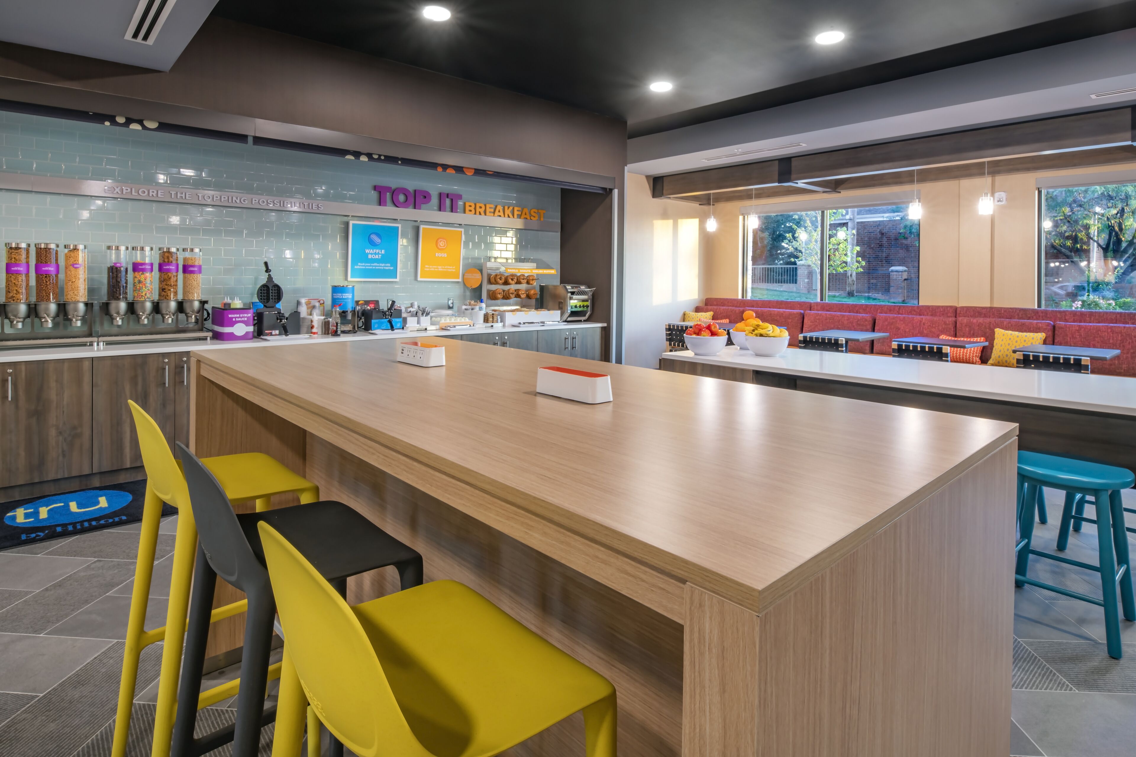 Free self-serve breakfast on weekends