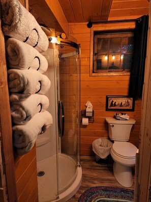 Hair dryer, towels - The Eagle's Nest Treehouse Cabin (Lazy Mountain)