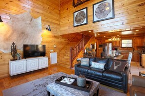 TV, fireplace, video games