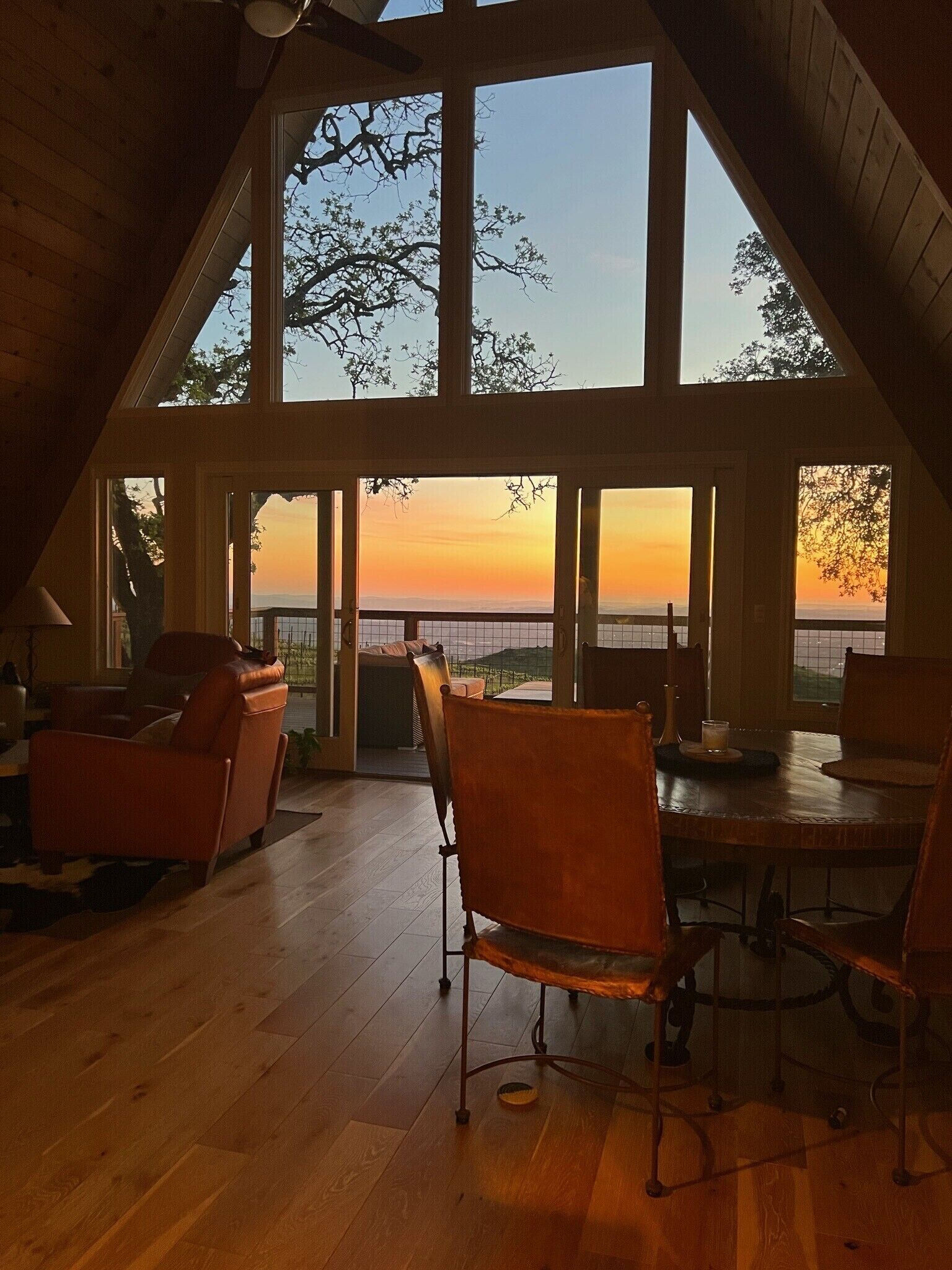 A-Frame living room. Amazing light and views 