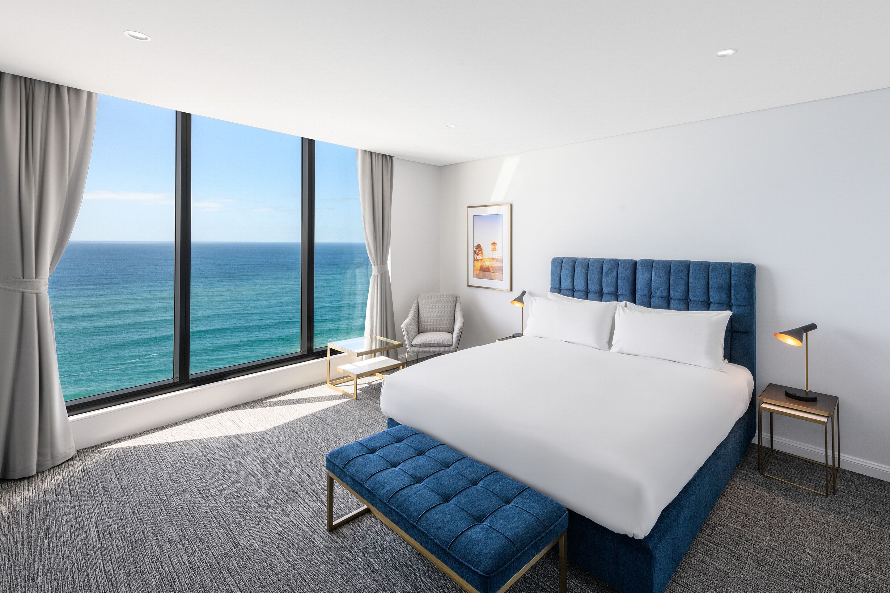 Three Bedroom Pacific Penthouse | Premium bedding, in-room safe, blackout drapes, iron/ironing board