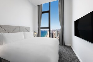 Two Bedroom Ocean Sky Suite | Premium bedding, in-room safe, blackout drapes, iron/ironing board