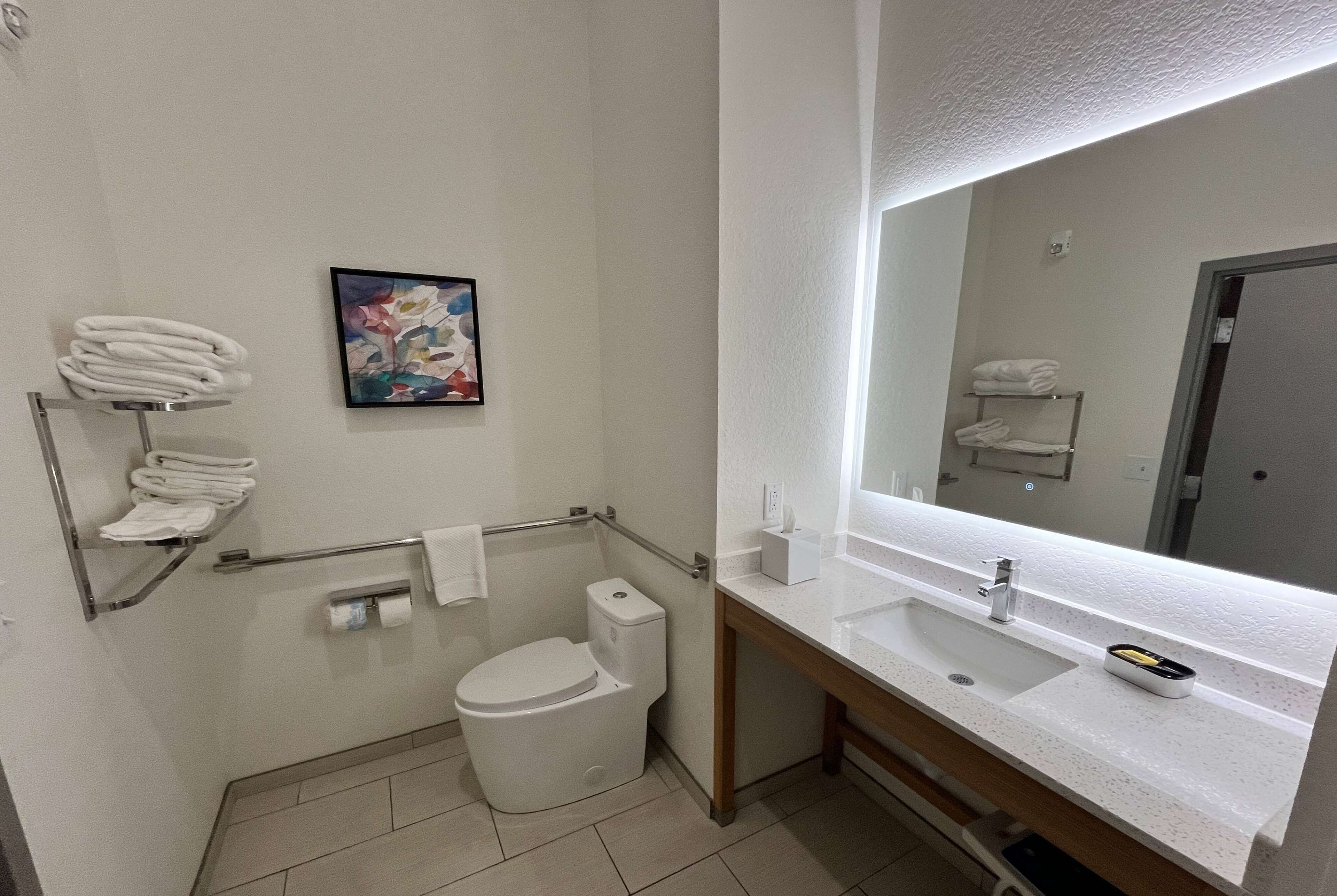 room, 2 queen beds, roll-in shower (mobility accessible) | accessible bathroom