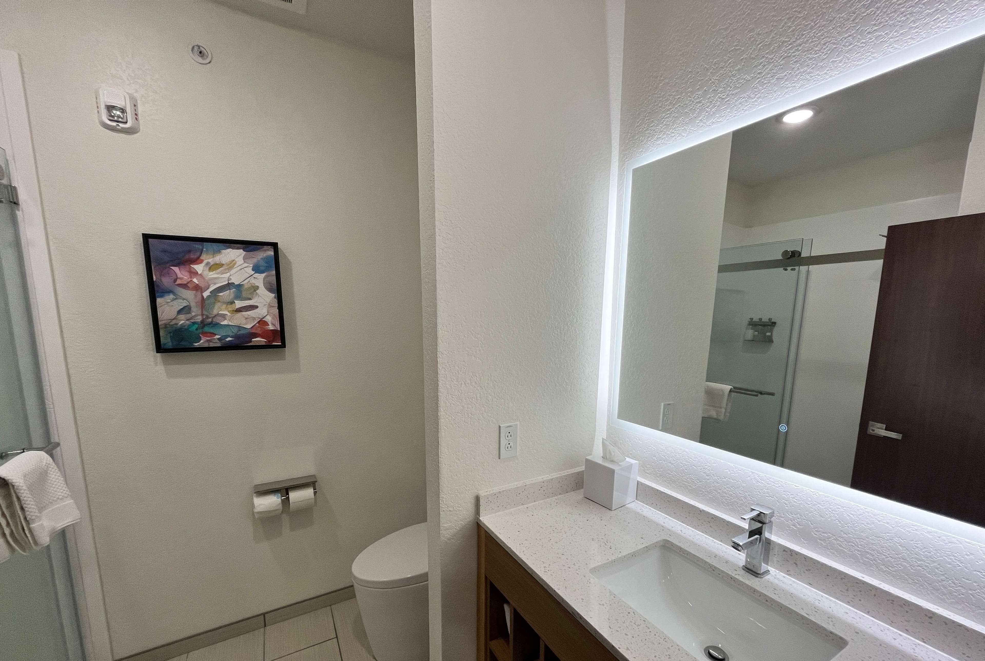 suite, multiple beds, kitchenette (2 tvs) | bathroom | rainfall showerhead, free toiletries, hair dryer, towels