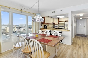 Dining - This two-bedroom, two bathroom condo has a beautiful view of the ocean! (Ocean City)