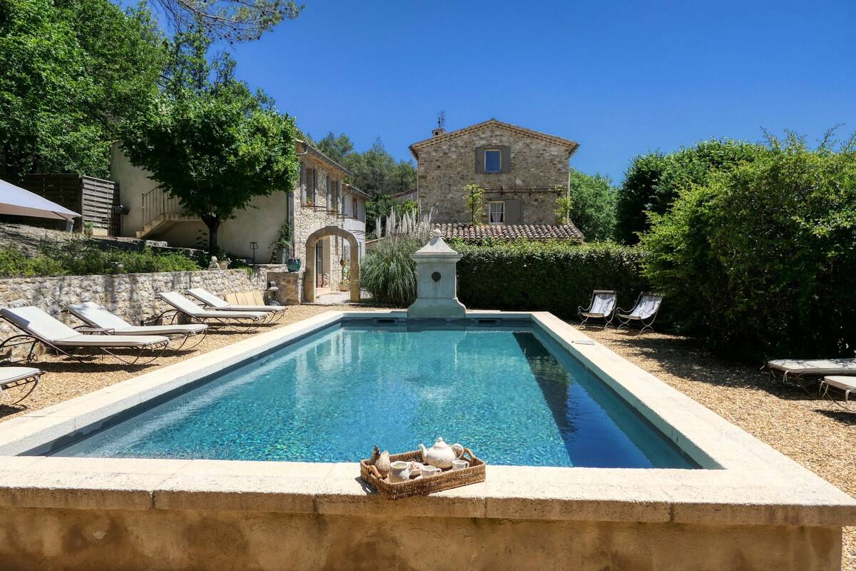 House, Ensuite, Mountain View (Mas en Baronnies) | Outdoor pool | Outdoor pool, a heated pool, pool loungers