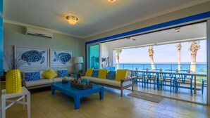 Panoramic Penthouse, 4 Bedrooms, Ocean View, Beachfront | Living area - Blue Green E3C1 (Sosúa)