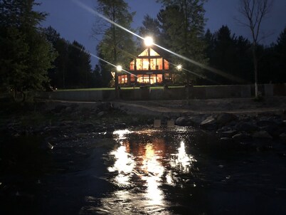Adirondack  river house with a new pavilion seats 50 constructed fall of 2025