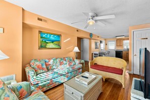 TV, DVD player - Belair (Up) -  Cherry Grove Channel House with a Pool (North Myrtle Beach)
