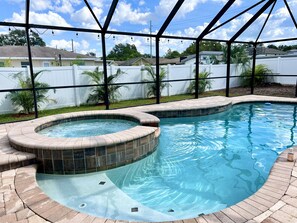 Outdoor pool, a heated pool