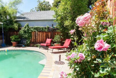 Modern little poolside house By Downtown Mountain View!