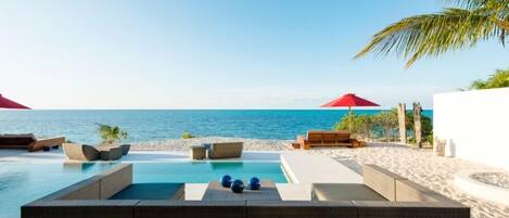 Een verwarmd zwembad