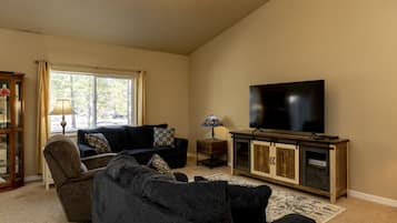 Smart TV, video games, DVD player, video library