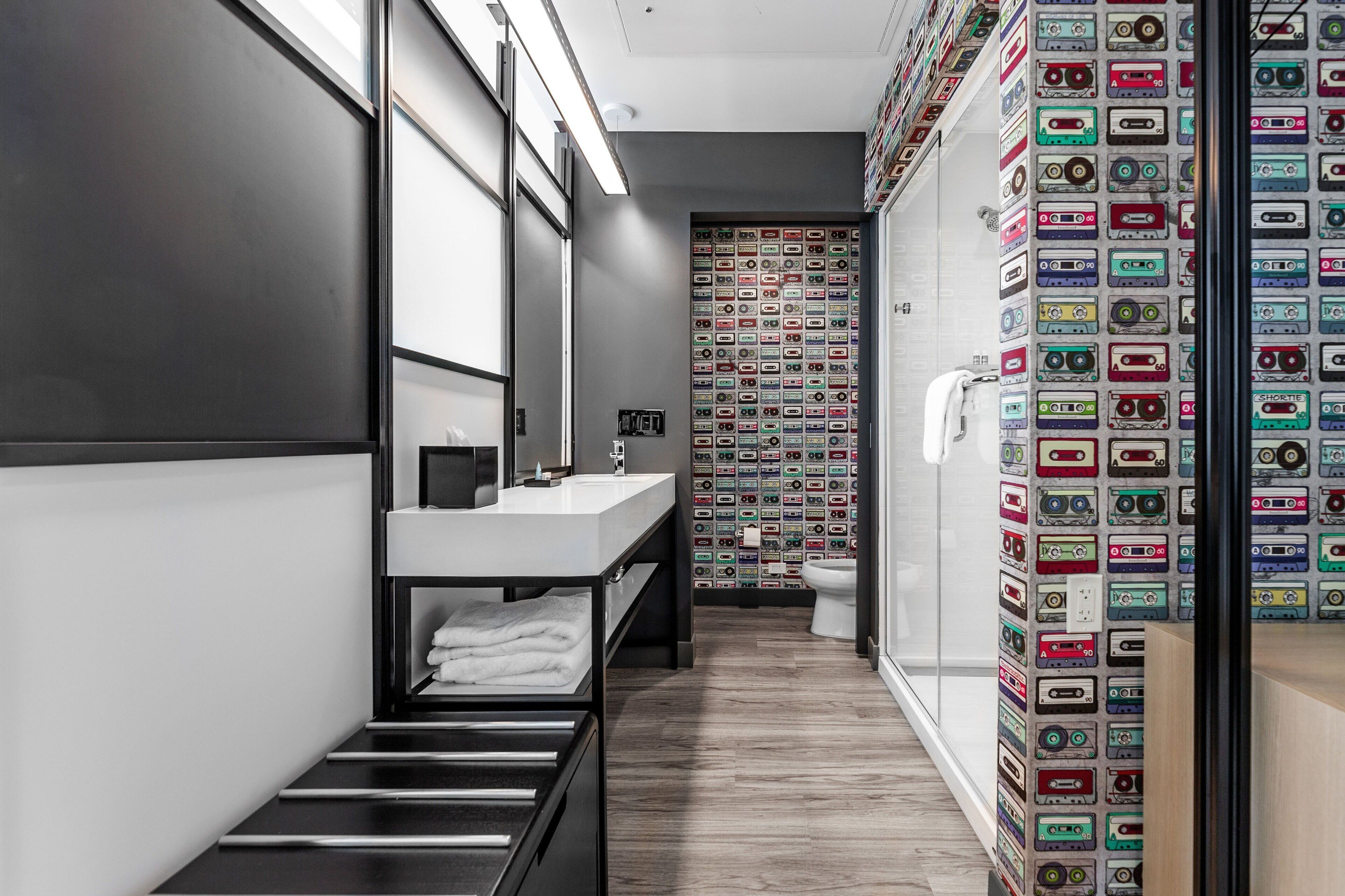 shower, rainfall showerhead, free toiletries, hair dryer