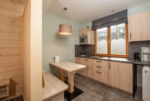 Microwave, dishwasher, coffee/tea maker