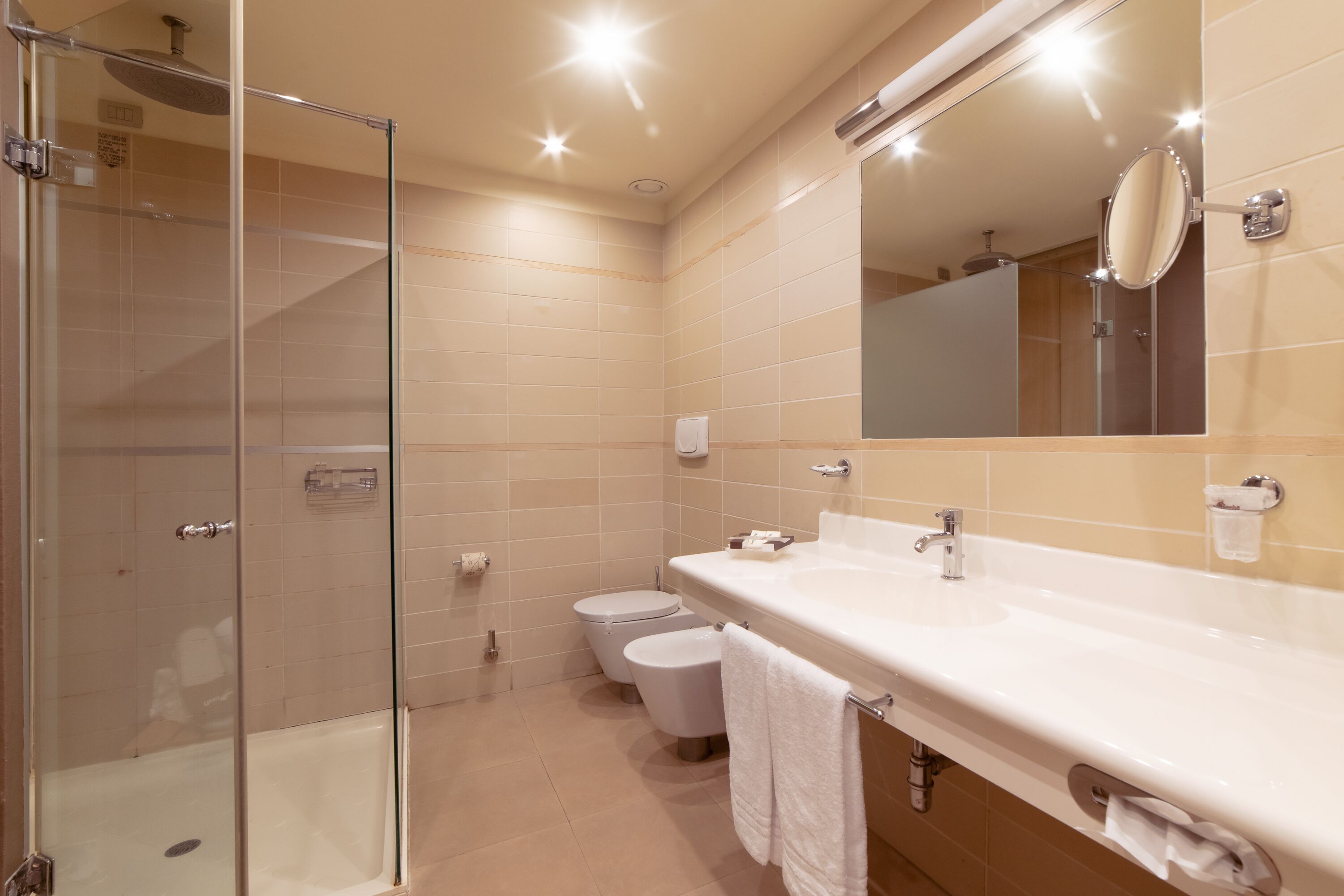 shower, free toiletries, hair dryer, dressing gowns