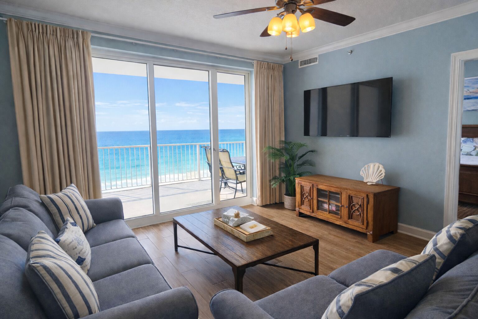 Living room with smart Roku TV