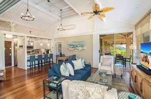 Flat-screen TV, DVD player