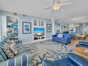 Smart TV, DVD player - ☀️Coastal Luxury- XL Balcony- GulfFront Pool- Fitness- 3BR Hidden Dunes 1704☀️ (Panama City Beach)