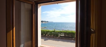 Stunning seaside location with a breathtaking panoramic view where sky meets sea.