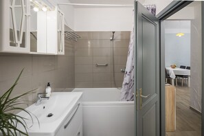 Shower, hair dryer, towels - Comfortable new two bedroom apartment near Porec, with private terrace and garden (Stanici Kod Nove Vasi)