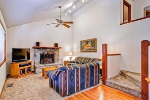 TV, fireplace, DVD player