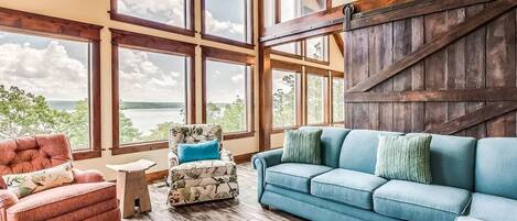 Smart TV, fireplace, video games, DVD player