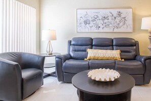 Smart TV, DVD player, books, video library