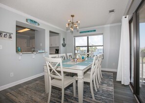 Condo, 3 Bedrooms, Balcony, Partial Ocean View (No Pets - H205) | In-room dining