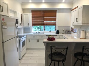 Fridge, microwave, oven, stovetop - A must in Tremblant (1,100 sqf); close to everything! (Mont-Tremblant)