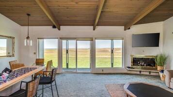 Tv, eldstad och dvd-spelare