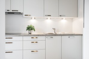 Frigorifero, microonde, forno, piano cottura