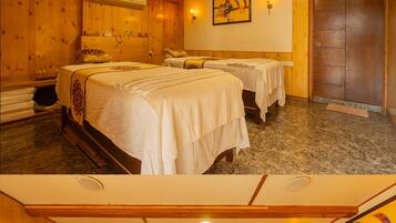 Cozy retreat with two single beds, wooden wardrobe, and a warm atmosphere.