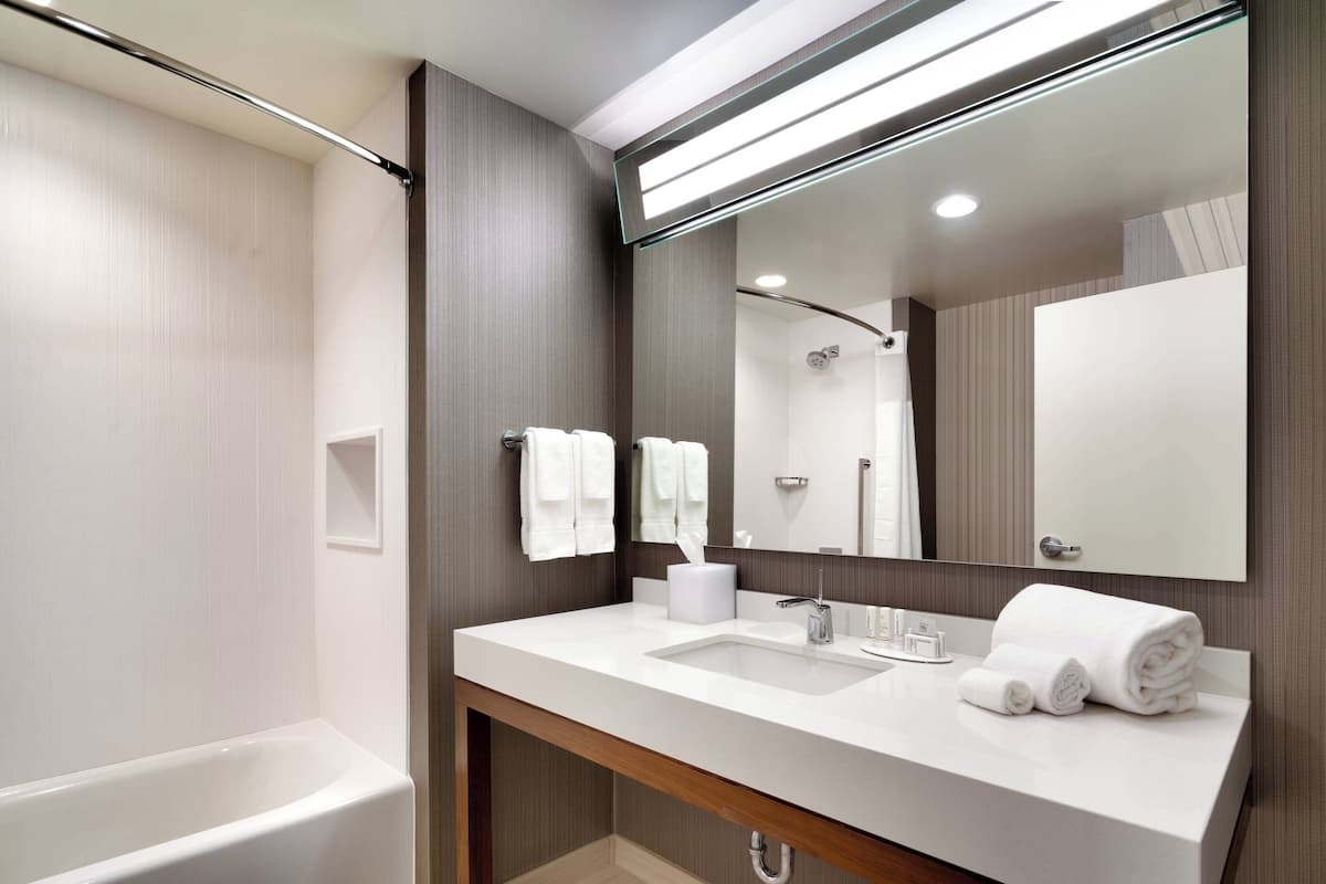 Free toiletries, hair dryer, soap, shampoo