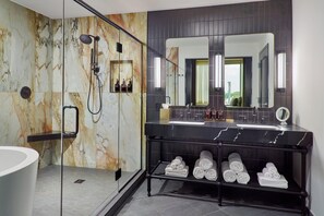 Suite, 1 Bedroom (Bellyard) | Bathroom | Shower, free toiletries, hair dryer, bathrobes - Bellyard, West Midtown Atlanta, a Tribute Portfolio Hotel (Atlanta)