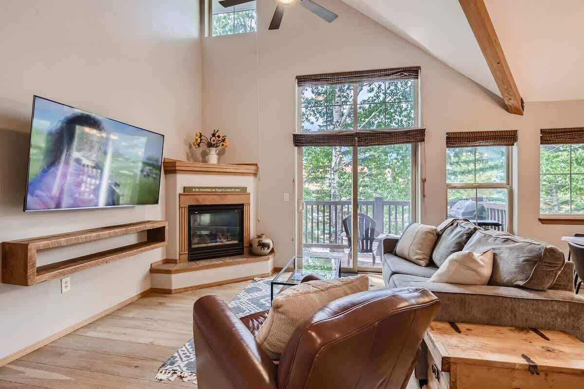 TV, fireplace, offices