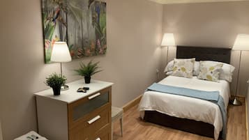 1 bedroom, iron/ironing board, travel crib, WiFi