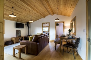 TV, books - Fern Lodge - 2 Bedroom Log Cabin - Saint Florence (Tenby)