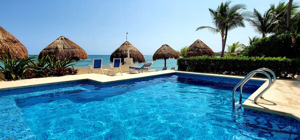 Outdoor pool - Caribbean Jewel!  2 bed/2 bath With Pool And Panoramic Ocean Views (Akumal)