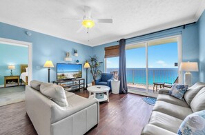 TV, DVD player - 🐶Pet Friendly-GULF Front-Beachside Pool-Parking-2BR Treasure Island 1410🌴 (Panama City Beach)