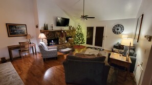 Smart TV, fireplace, video games, ping pong