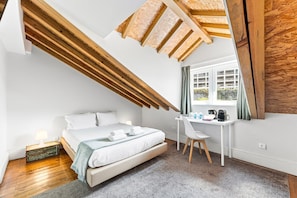 Desk, iron/ironing board, internet, bed sheets