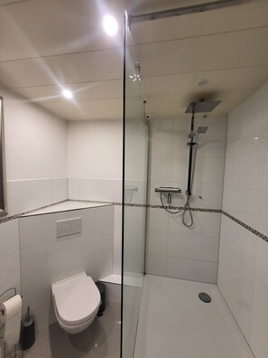 Baignoire, serviettes fournies, papier de toilette