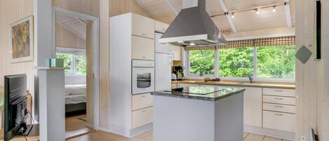 Een koelkast, een kookplaat, een vaatwasser