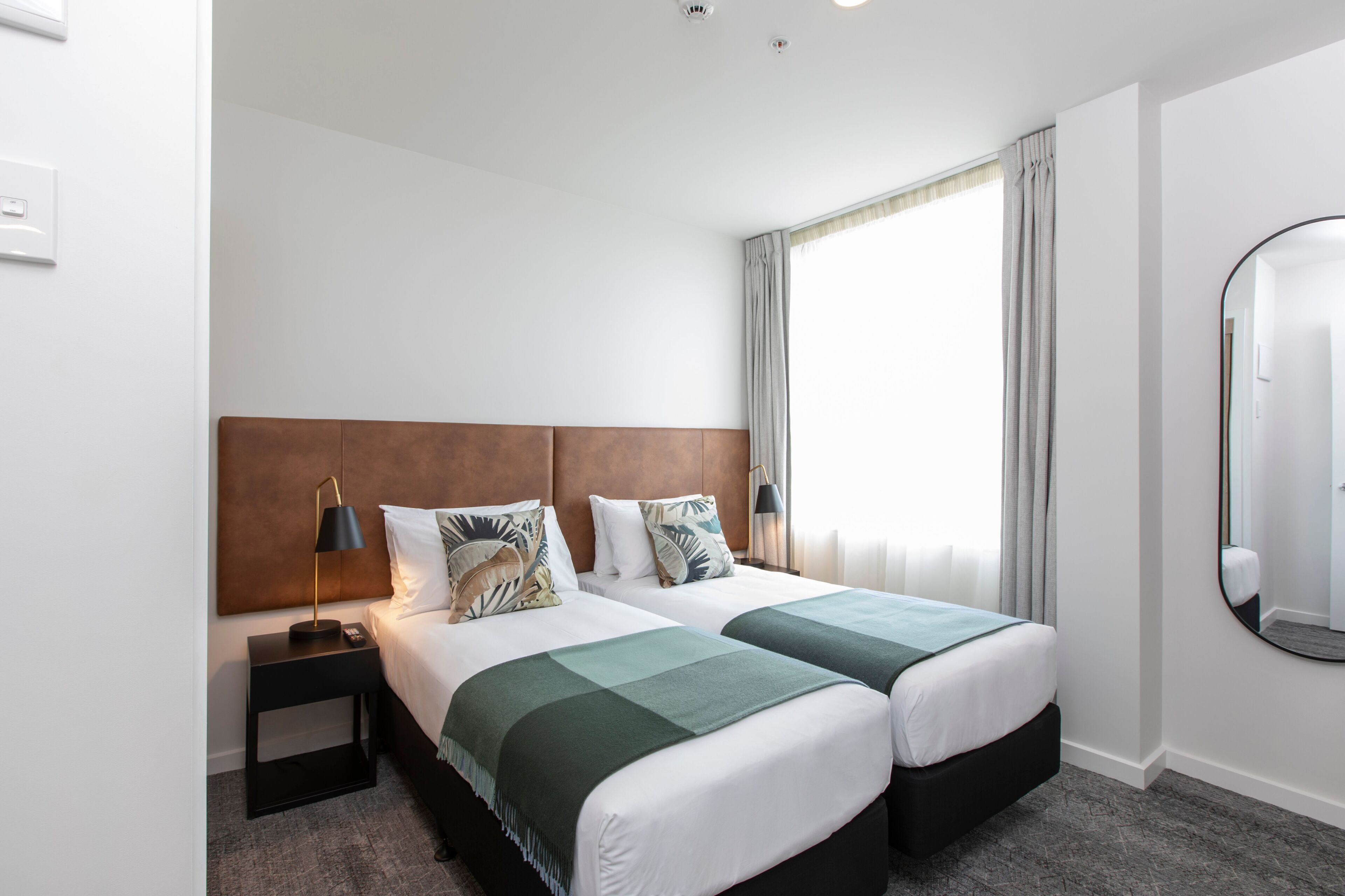Premium bedding, desk, soundproofing, iron/ironing board