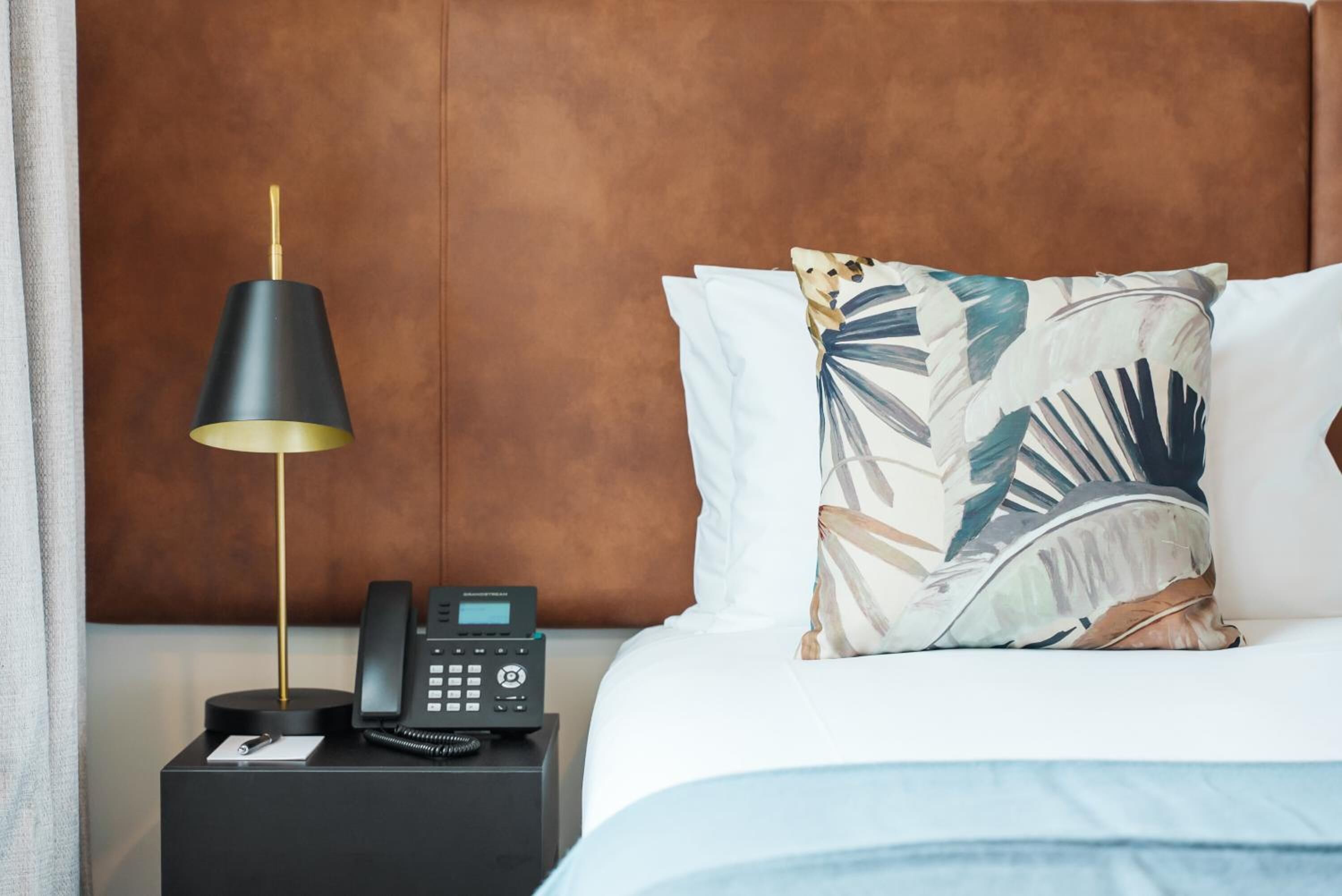 Premium bedding, desk, soundproofing, iron/ironing board