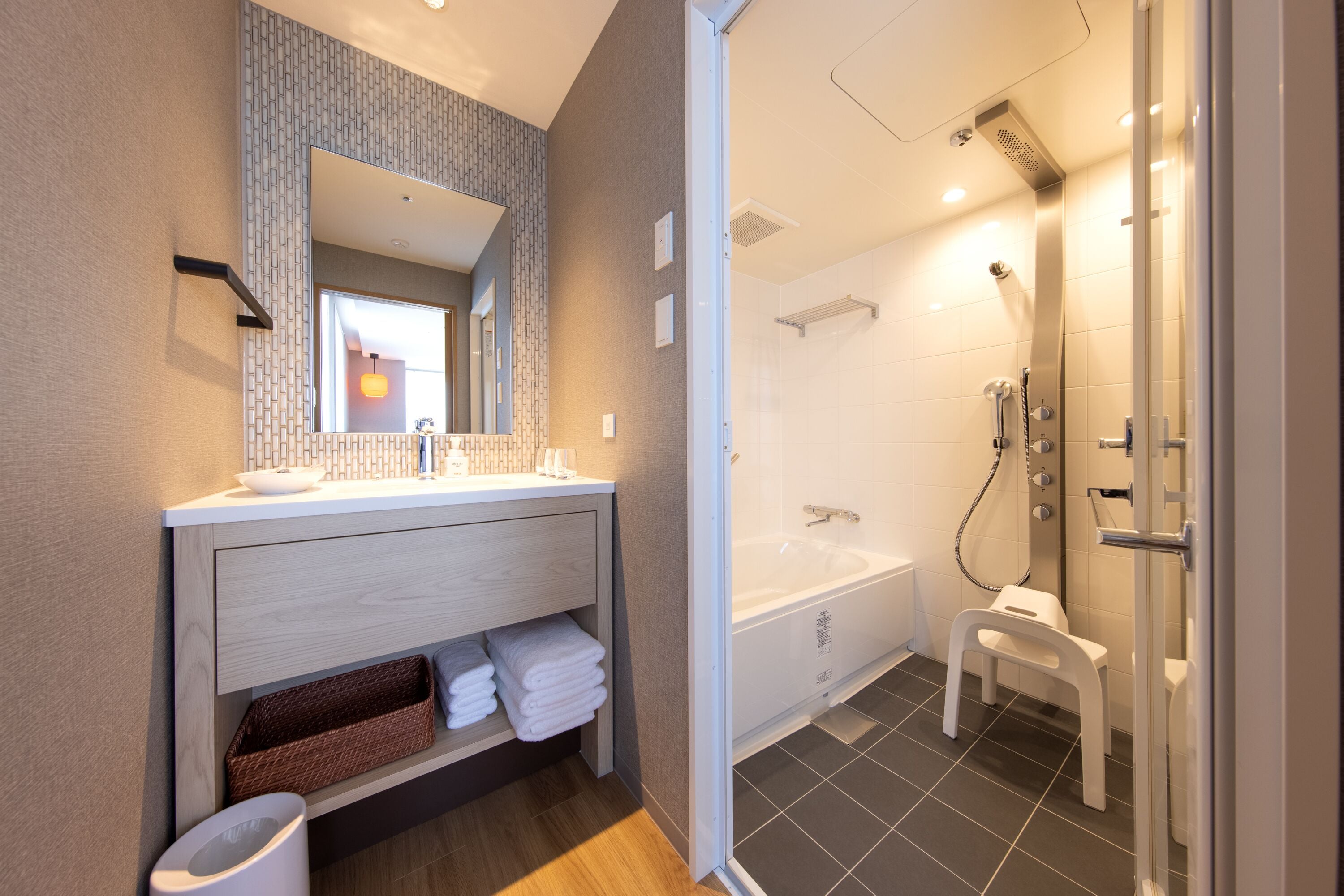 free toiletries, hair dryer, bathrobes, slippers