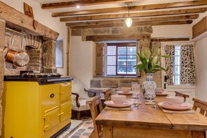 Cottage | Private kitchen | Full-size fridge, microwave, oven, stovetop - Cow House (Whitby)