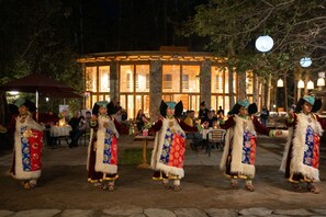 Outdoor banquet area